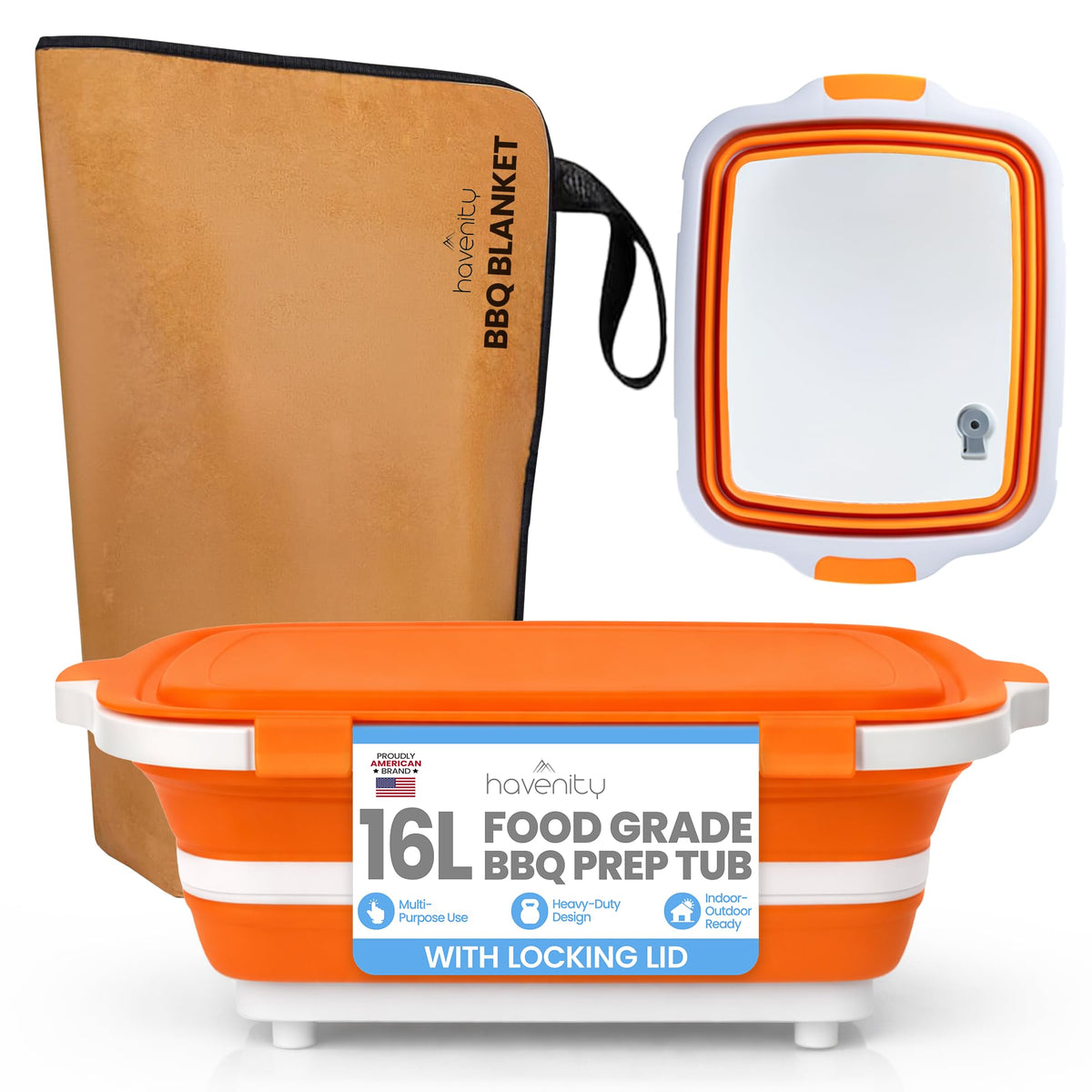 Havenity prep tub front view showing compact all-in-one functionality
