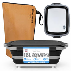 Havenity front view showing cutting board lid and basin, keeps prep tidy
