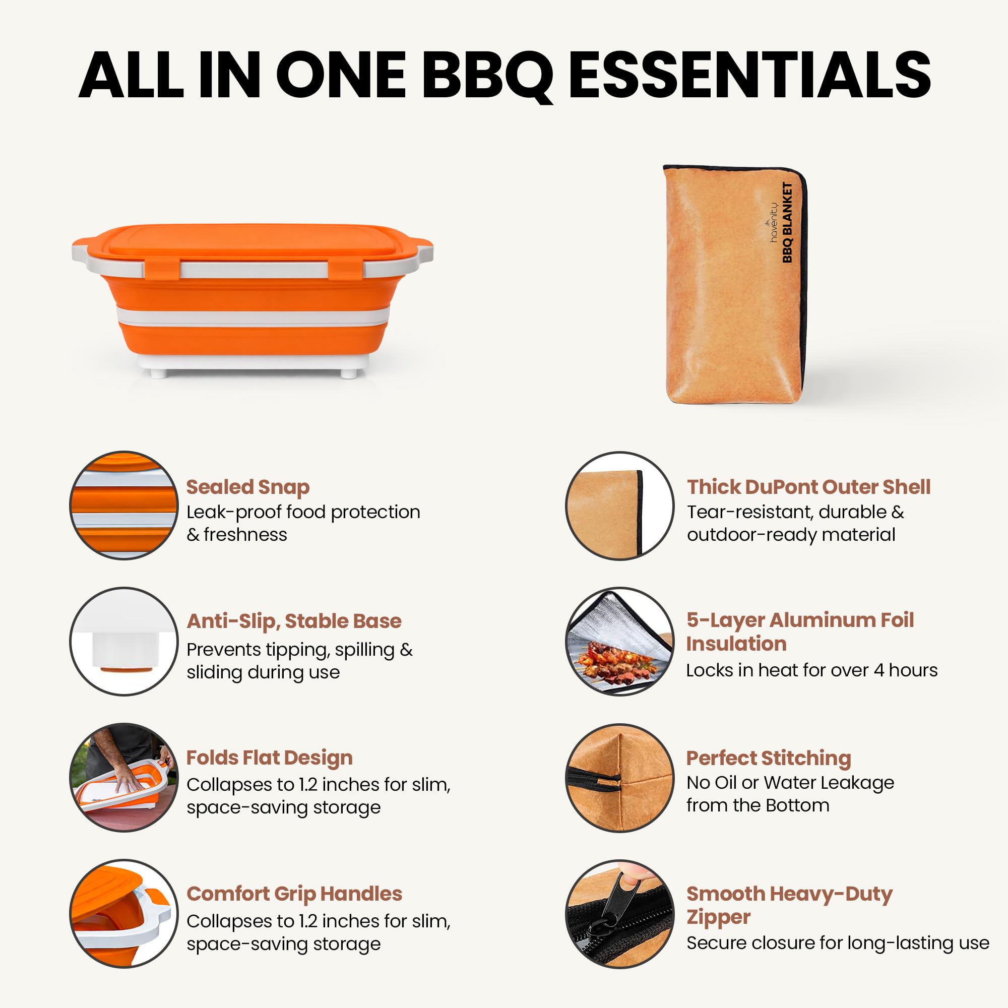 Havenity tub in use at a grill station for easy outdoor prep