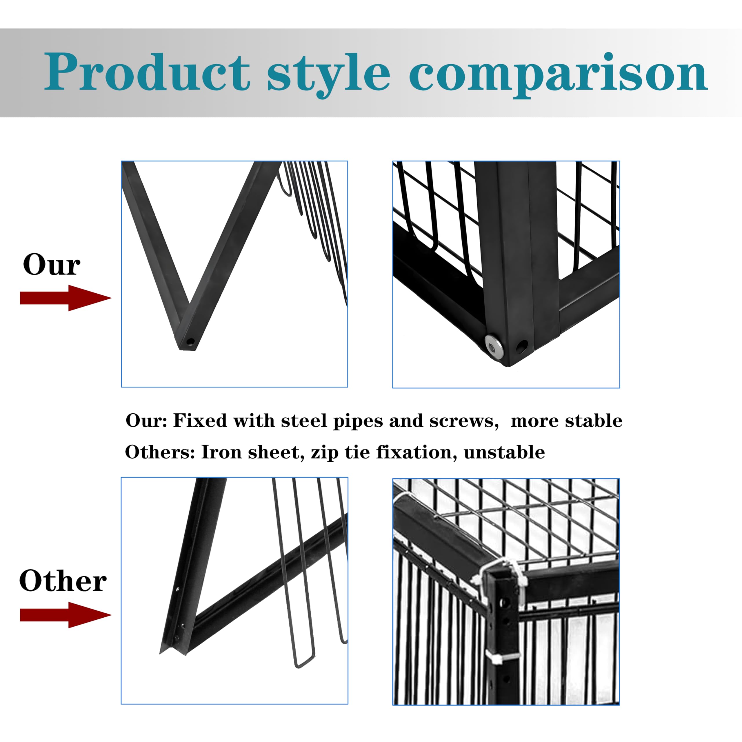 HAYLILUYOO iron pipe frame detail highlighting anti-rust coating for long-lasting outdoor use