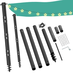 HAYOHRT front view of two packed poles showing kit contents and benefits