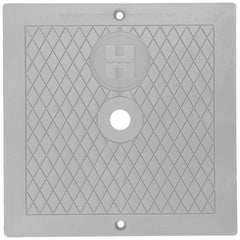 Hayward 10-inch dark gray square cover front showing secure fit and neat finish