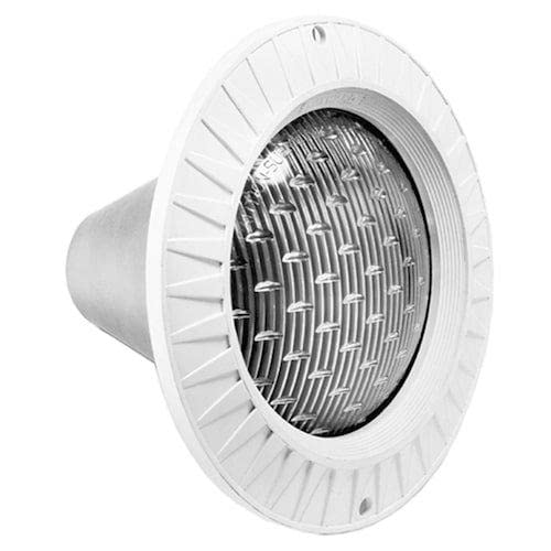 Hayward AstroLite installed in inground pool demonstrating bright white lighting for safety