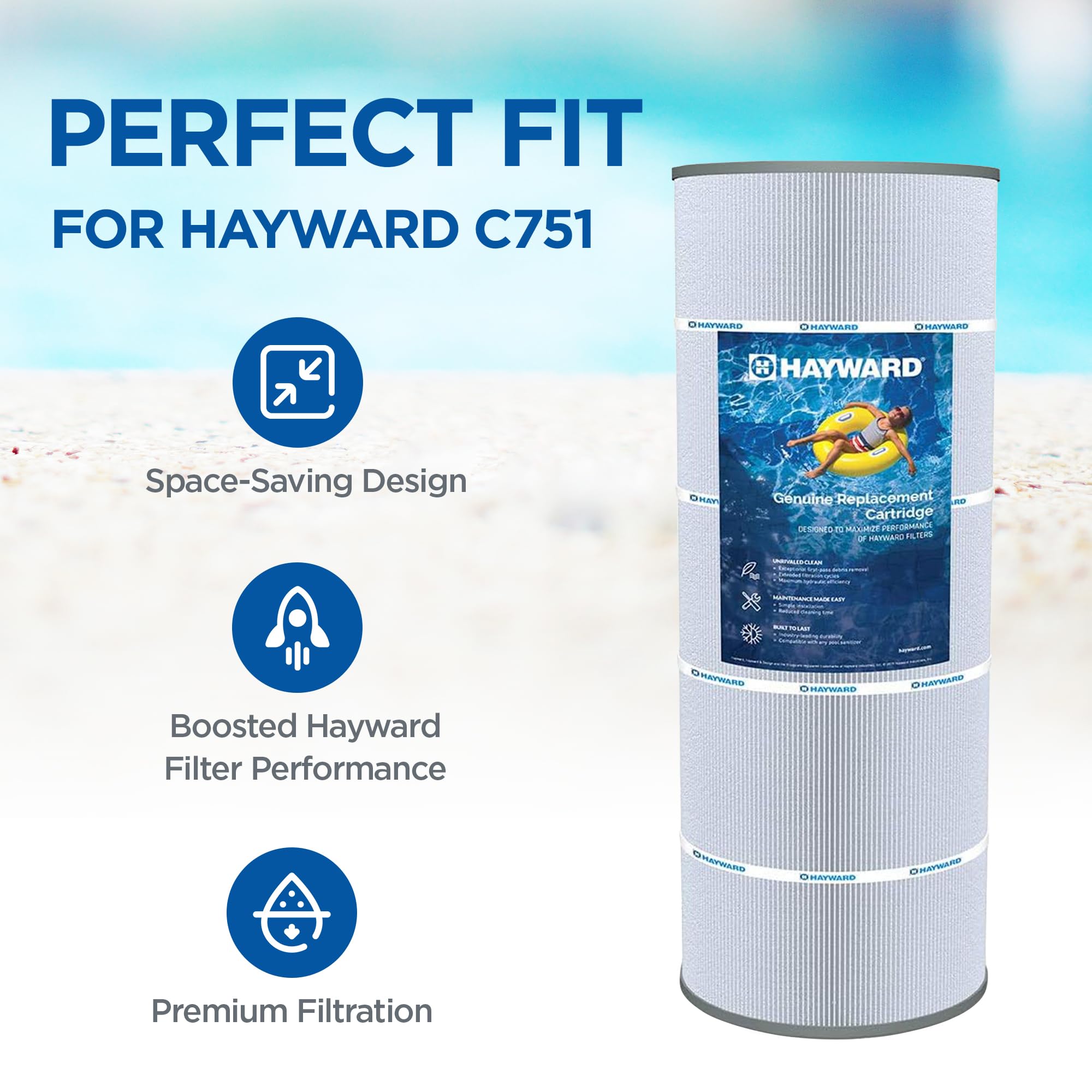 Hayward extruded core detail demonstrating consistent water flow advantage