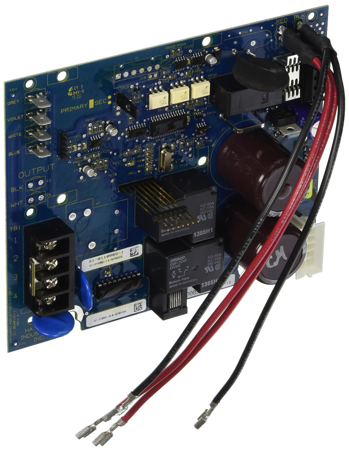 Hayward GLX-PCB-RITE front view showing board layout and connectors for reliable replacement