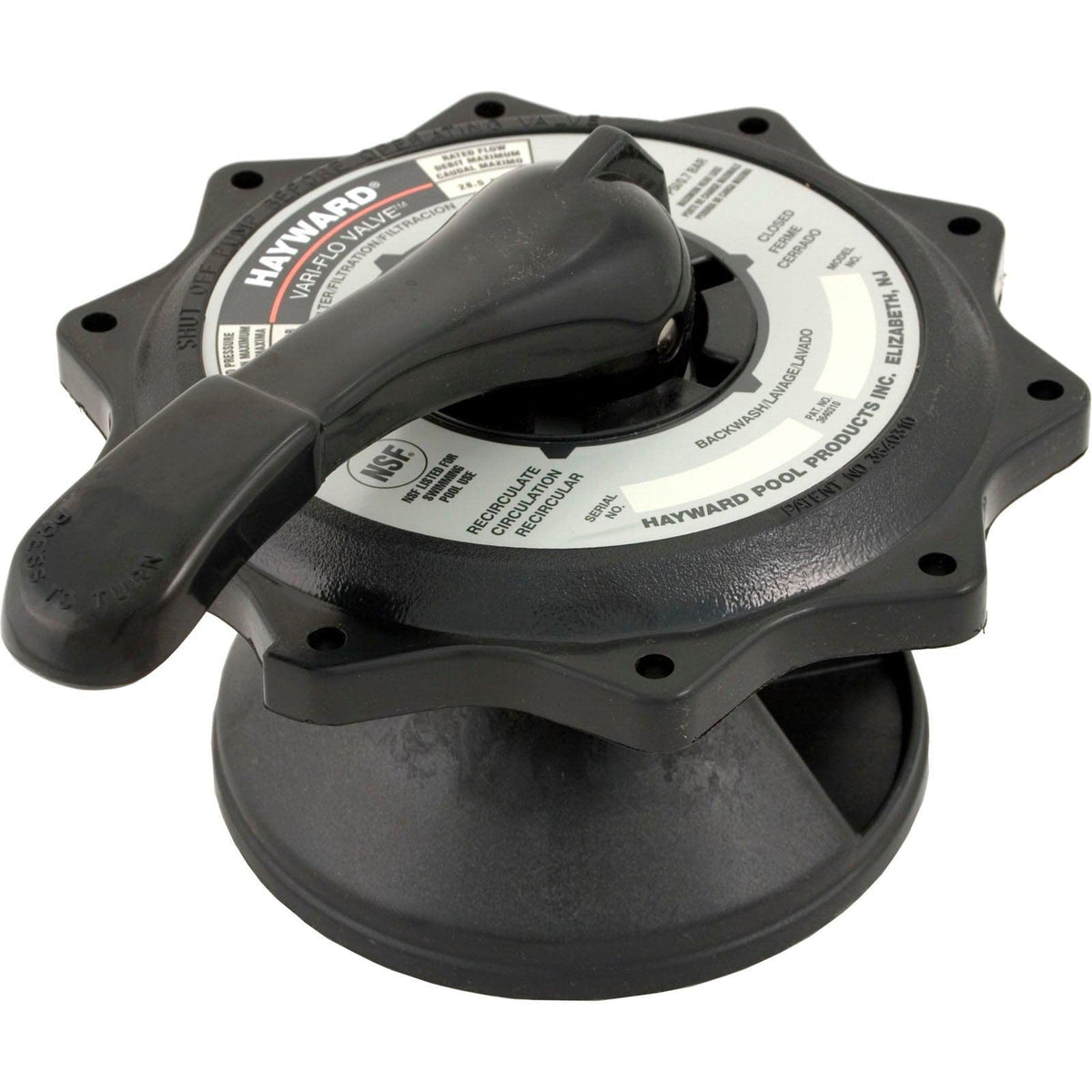 Hayward SPX0715BA3 front view showing black handle and key cover, durable replacement