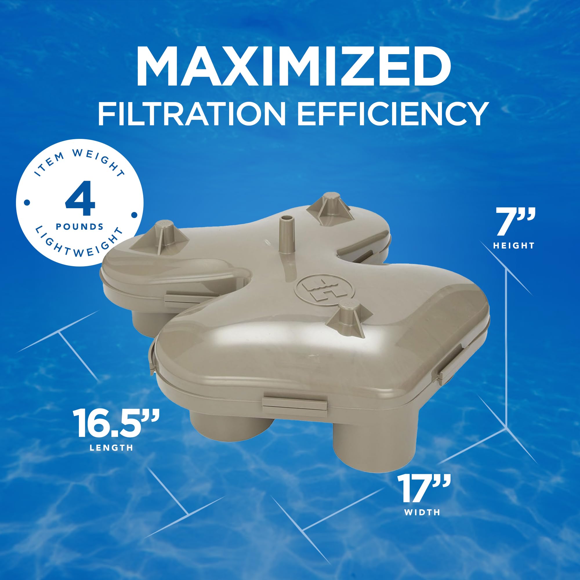 Hayward manifold close-up of inlet and outlet ports for accurate plumbing alignment