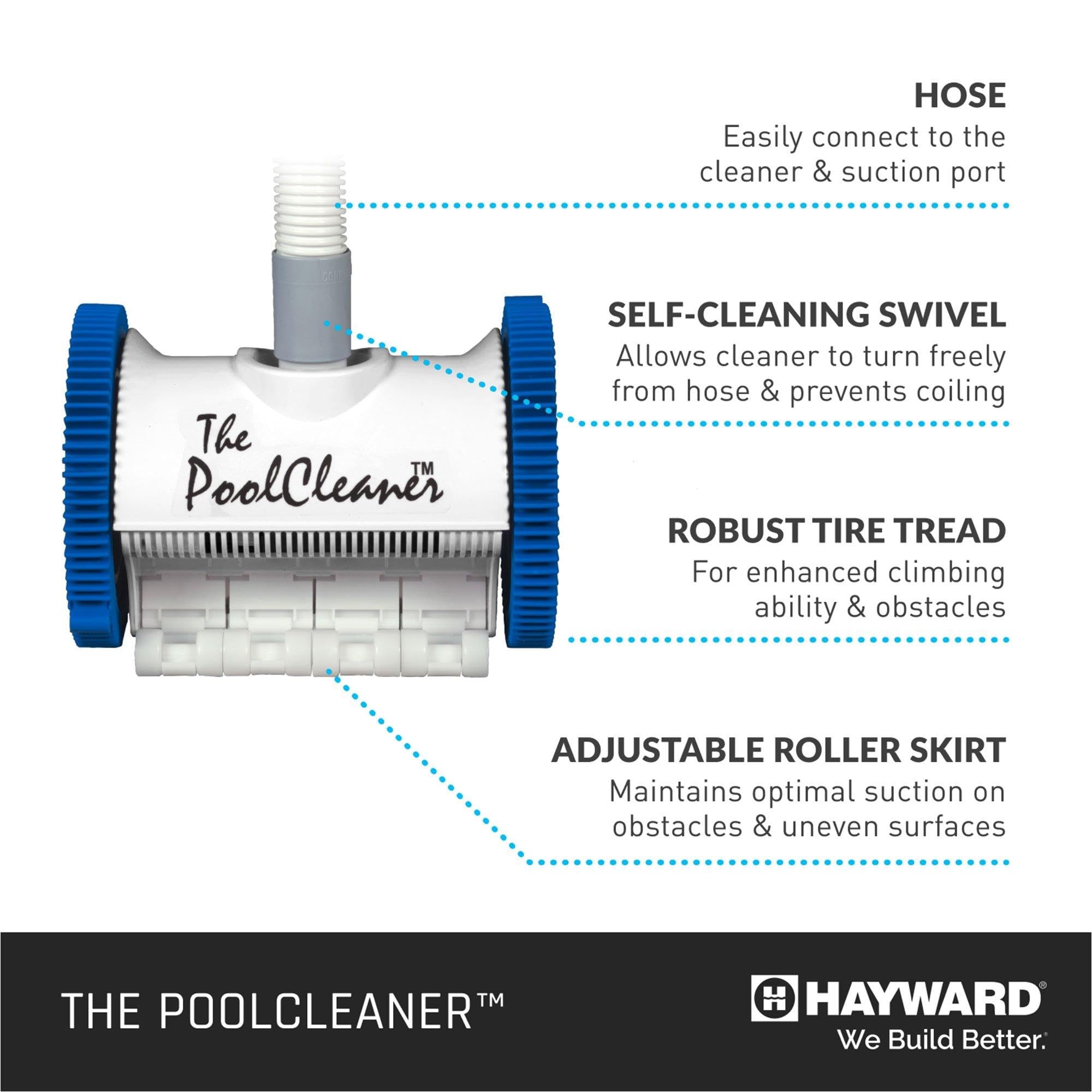 Hayward Poolvergnuegen tire tread close-up for improved climbing and traction