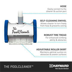 Hayward Poolvergnuegen tire tread close-up for improved climbing and traction