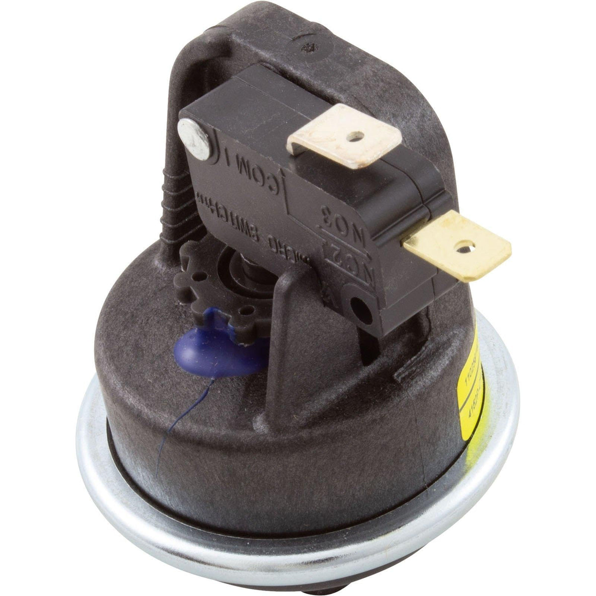 Hayward pressure switch front view showing label and durable housing for reliable replacement