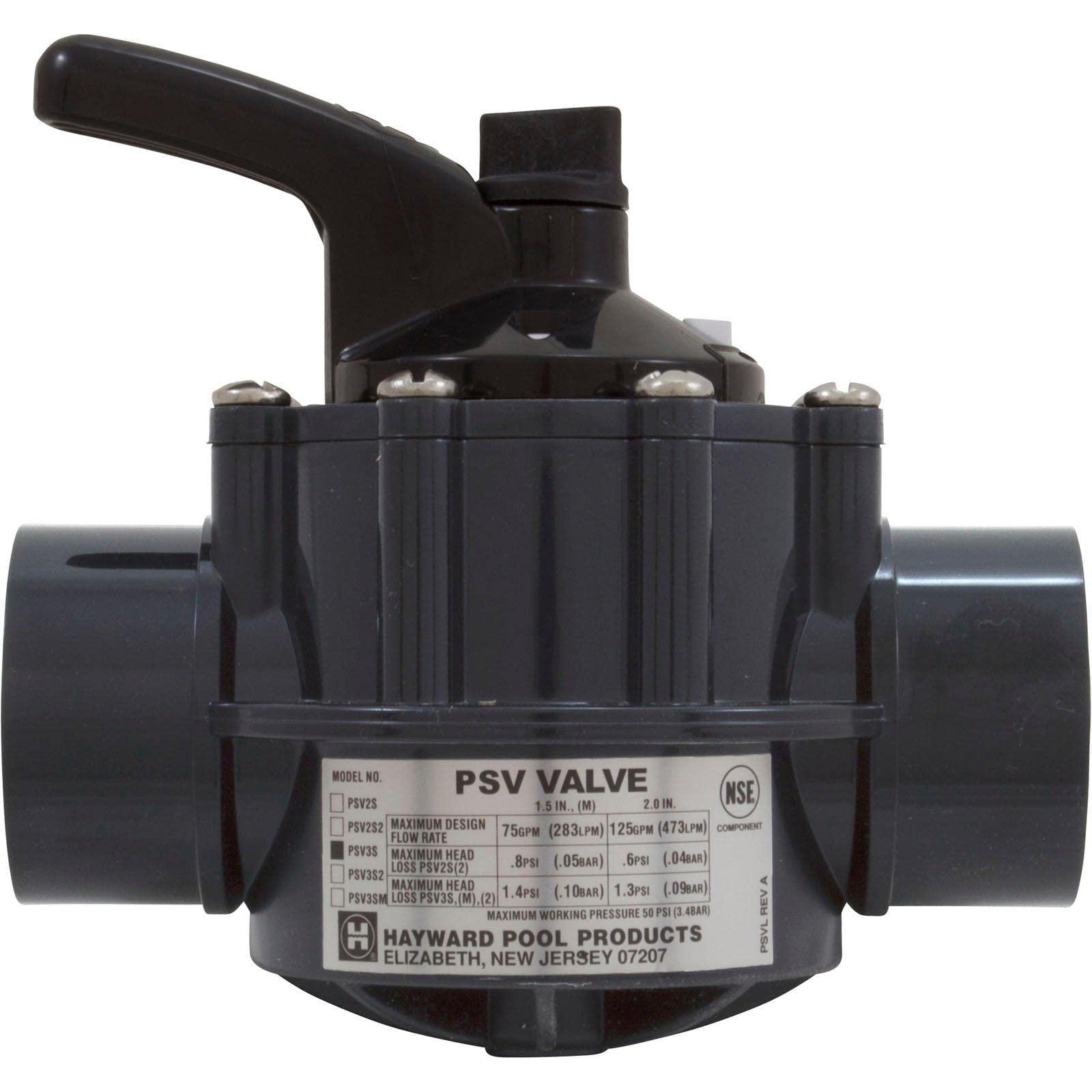 Hayward PSV3SDGR externally threaded ports close-up for secure plumbing connections