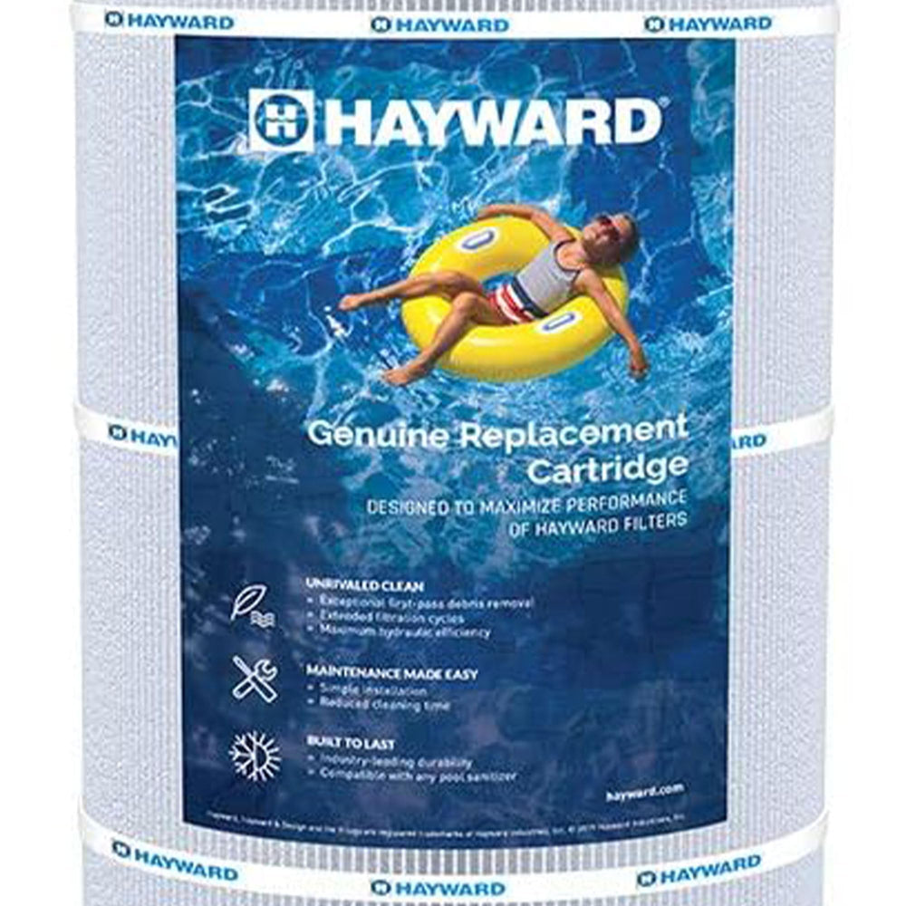 Hayward cartridge side profile with ruler to show 17-3/8 inch height benefit