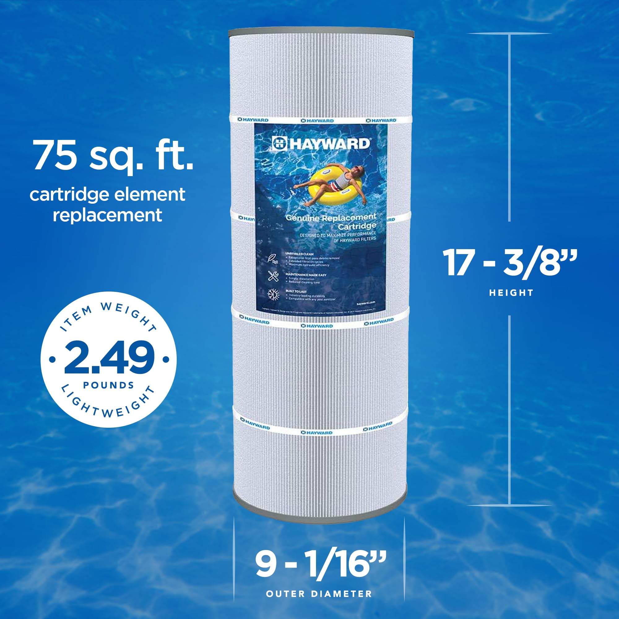 Hayward top end cap with branding ensuring correct alignment and authenticity