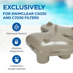 Hayward top manifold side profile highlighting durable molded construction benefit