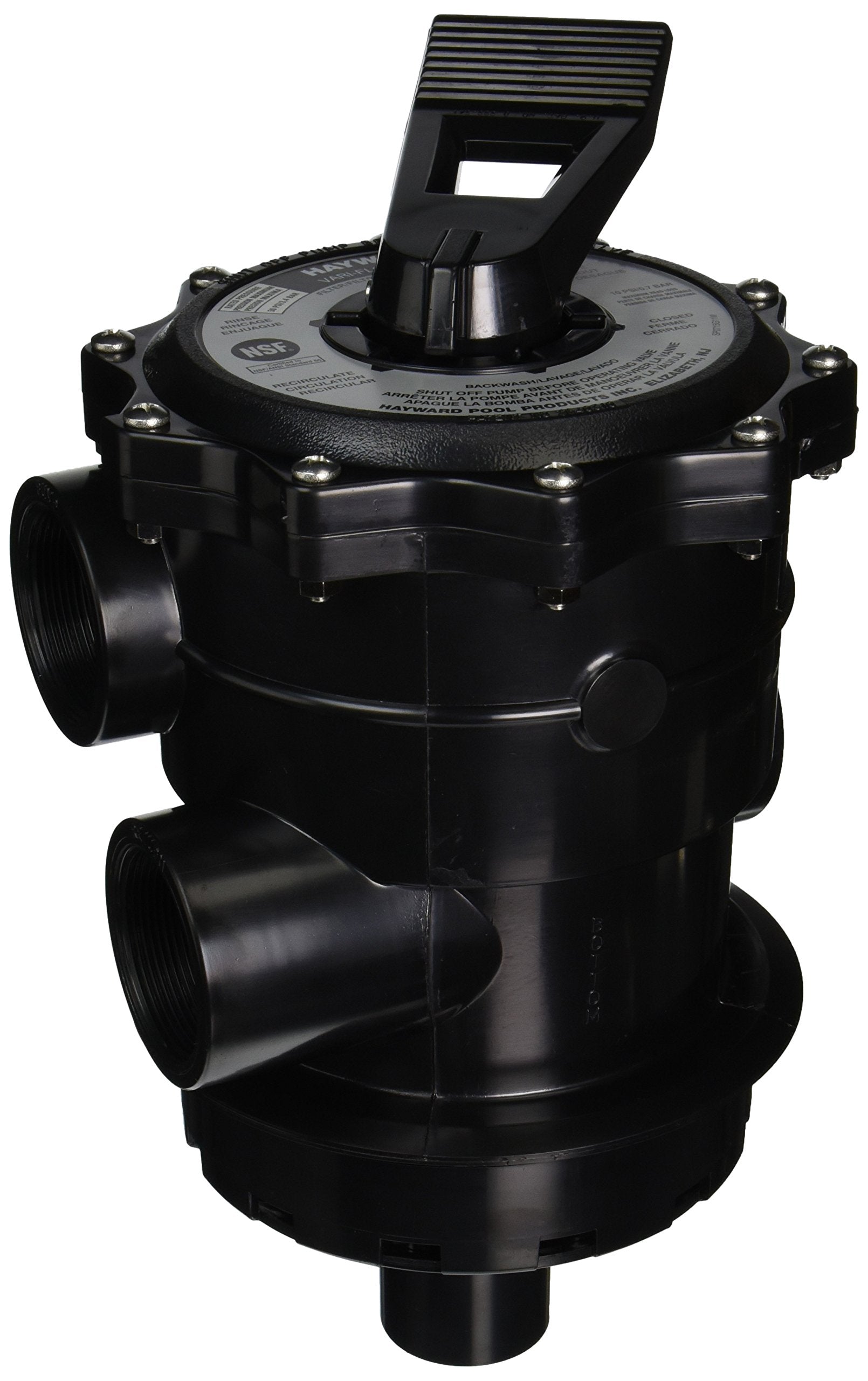 Hayward VariFlo top-mount front view showing dial and clamp for reliable control