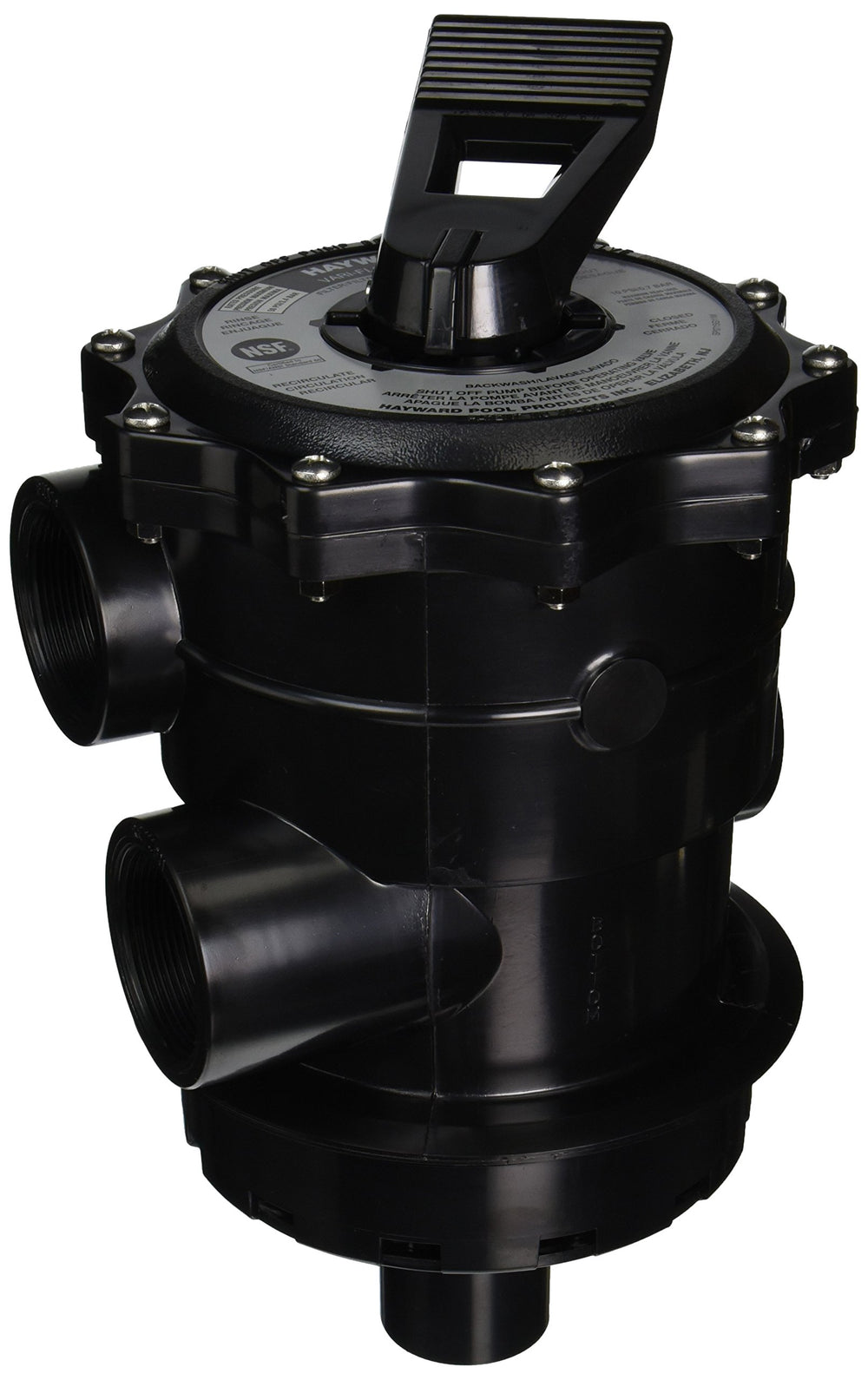 Hayward VariFlo top-mount front view showing dial and clamp for reliable control