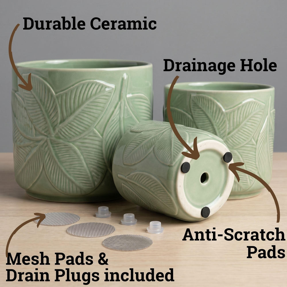 HB Design Co. close-up of embossed leaf pattern, adds decorative texture