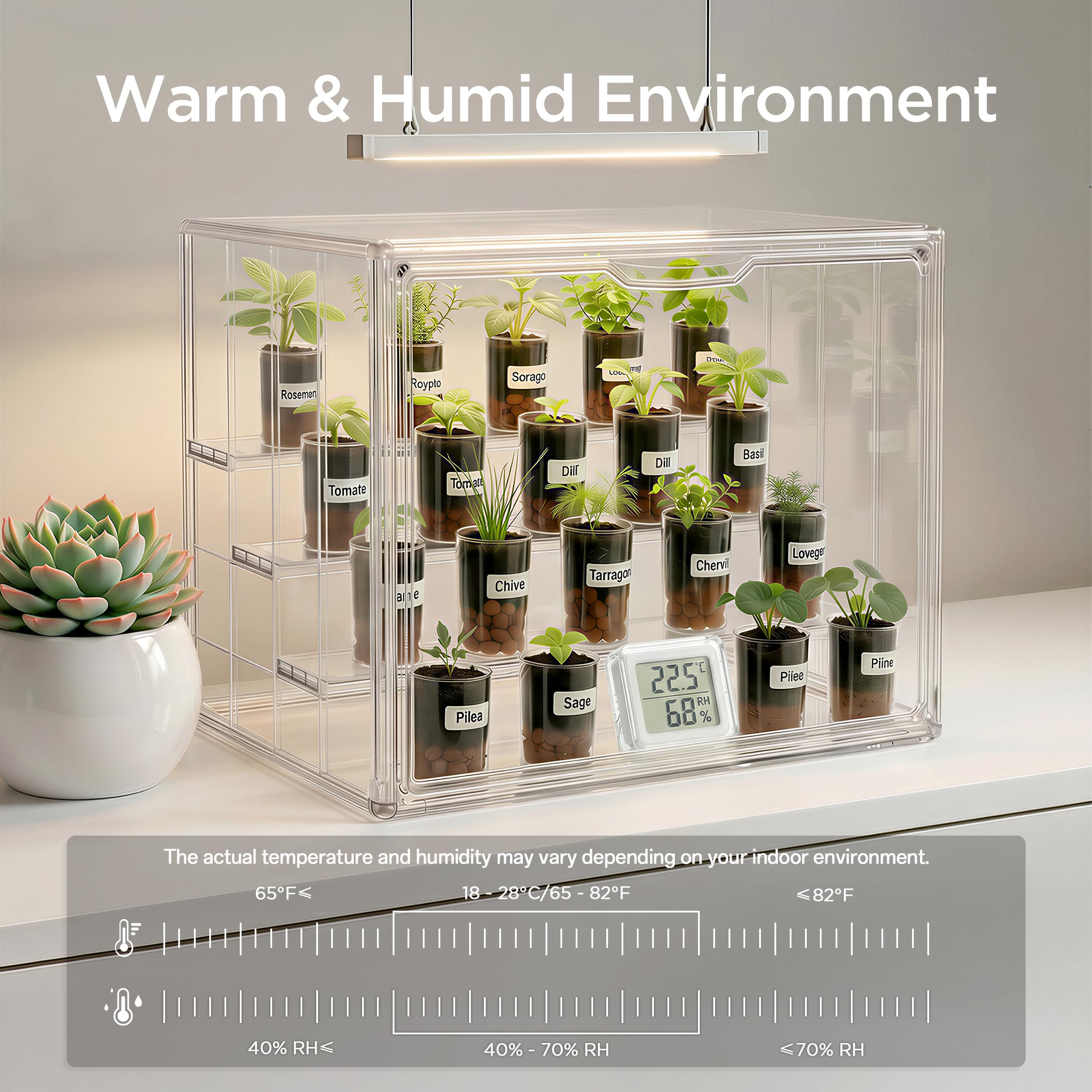 HBlife adjustable dividers configured for seedlings to maximize space benefit