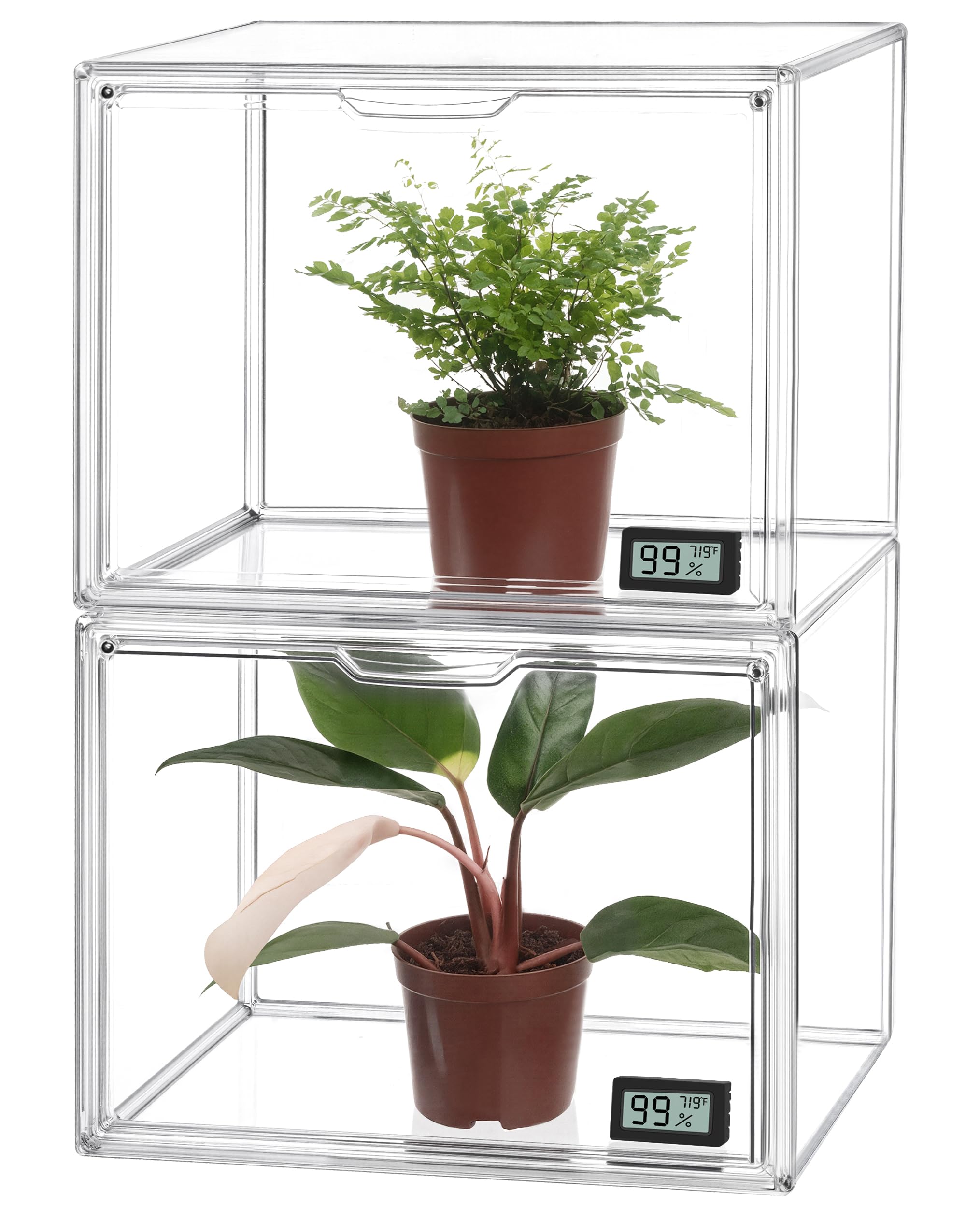 HBlife mini greenhouse front view showing clear panels and compact design for easy display