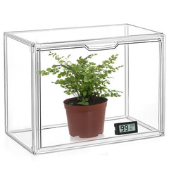 HBlife mini greenhouse front view showing clear casing and plant protection