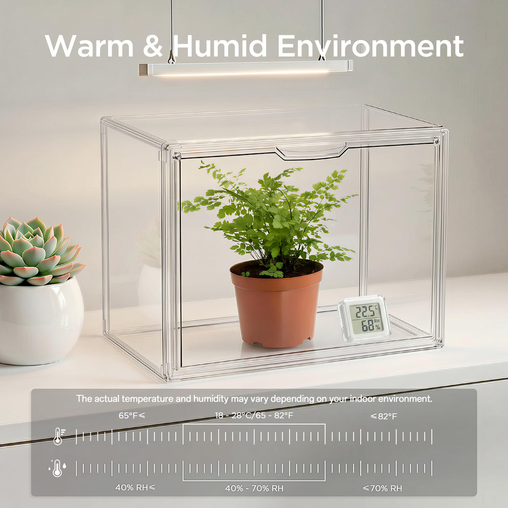 HBlife mini greenhouse magnetic door open for quick access and convenient watering