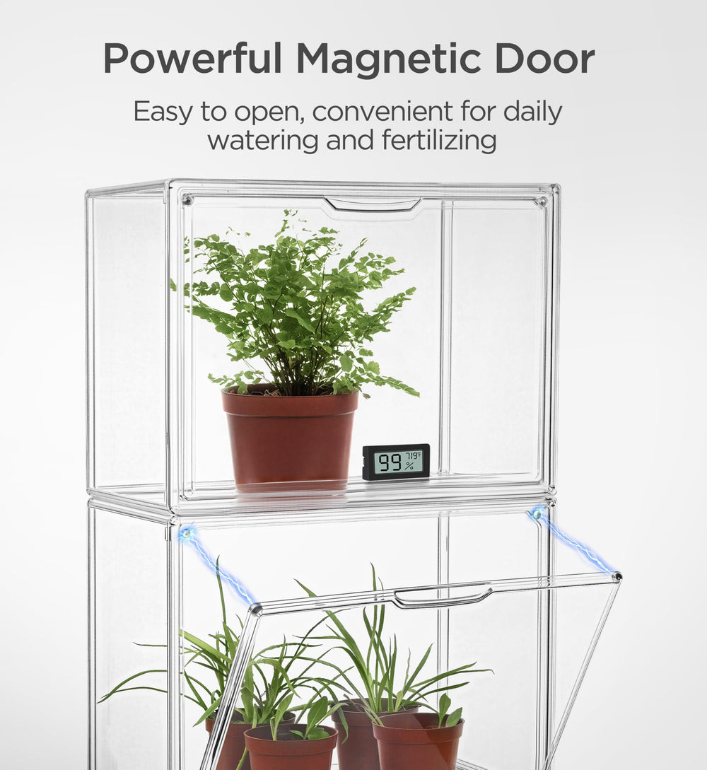 HBlife mini greenhouse scale with hand illustrating compact size and portability