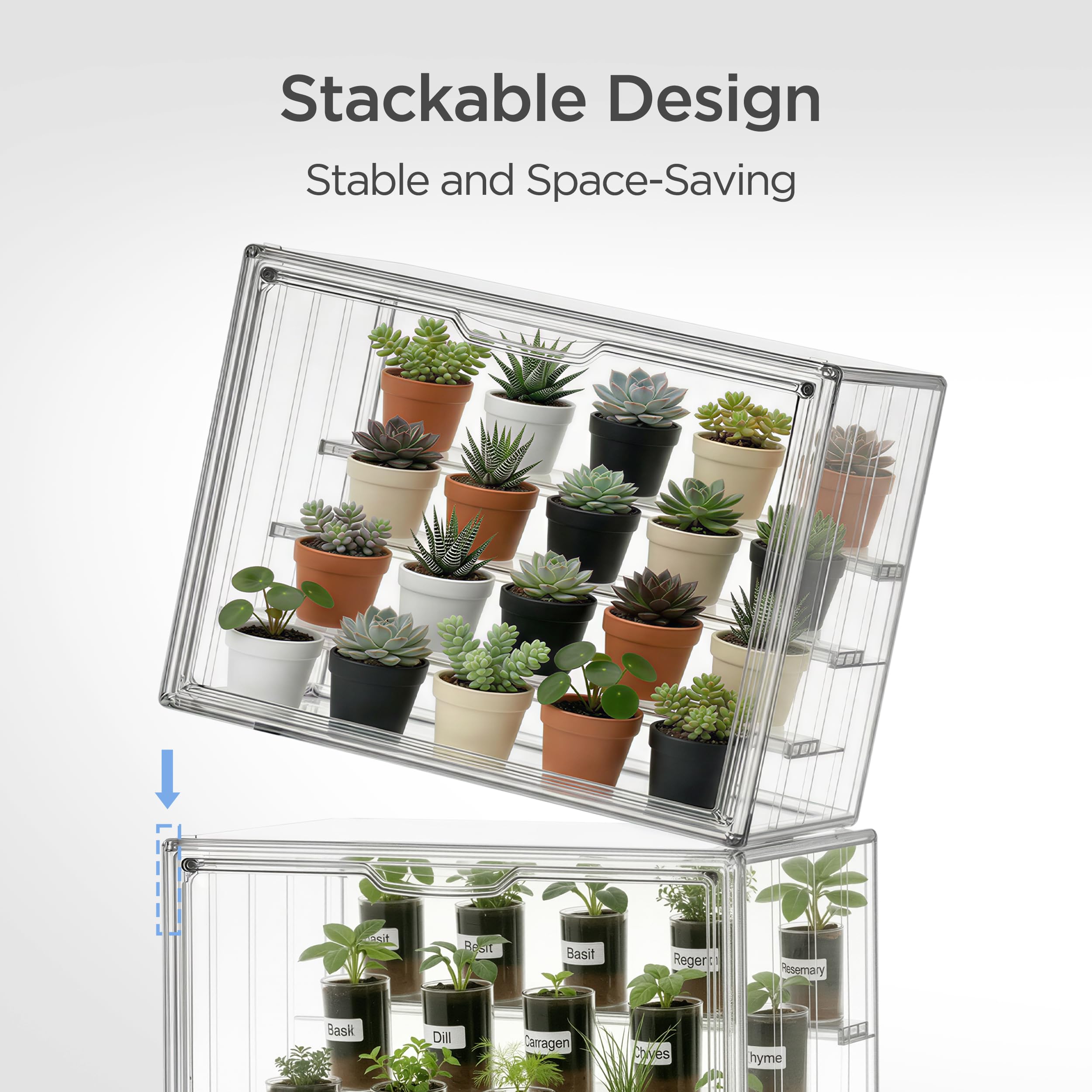 HBlife stacked units demonstrating vertical saving of floor space benefit