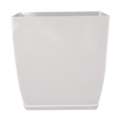 The HC Companies Aria front view glossy white planter showing sleek design and modern appeal