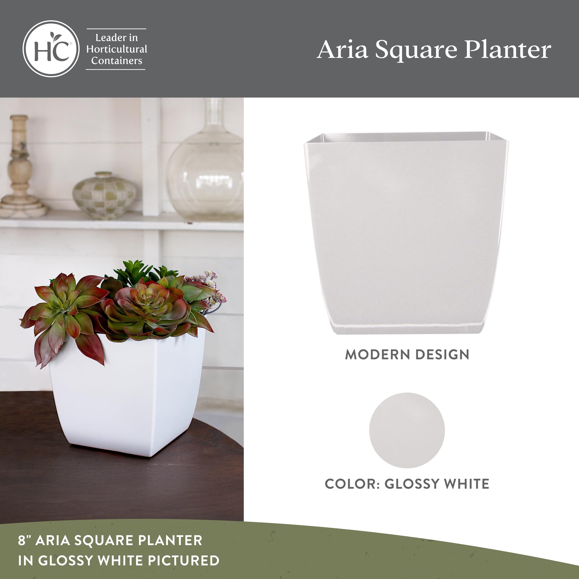 The HC Companies Aria top view showing reservoir and self-watering system for easy care