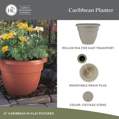 The HC Companies planter close-up of rolled rim detail highlighting sturdy edge and easy handling benefit