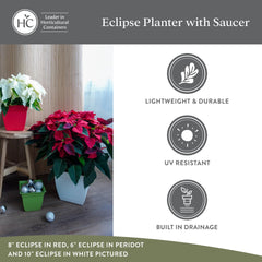 The HC Companies planter in patio setting with plants showing effortless outdoor styling benefit