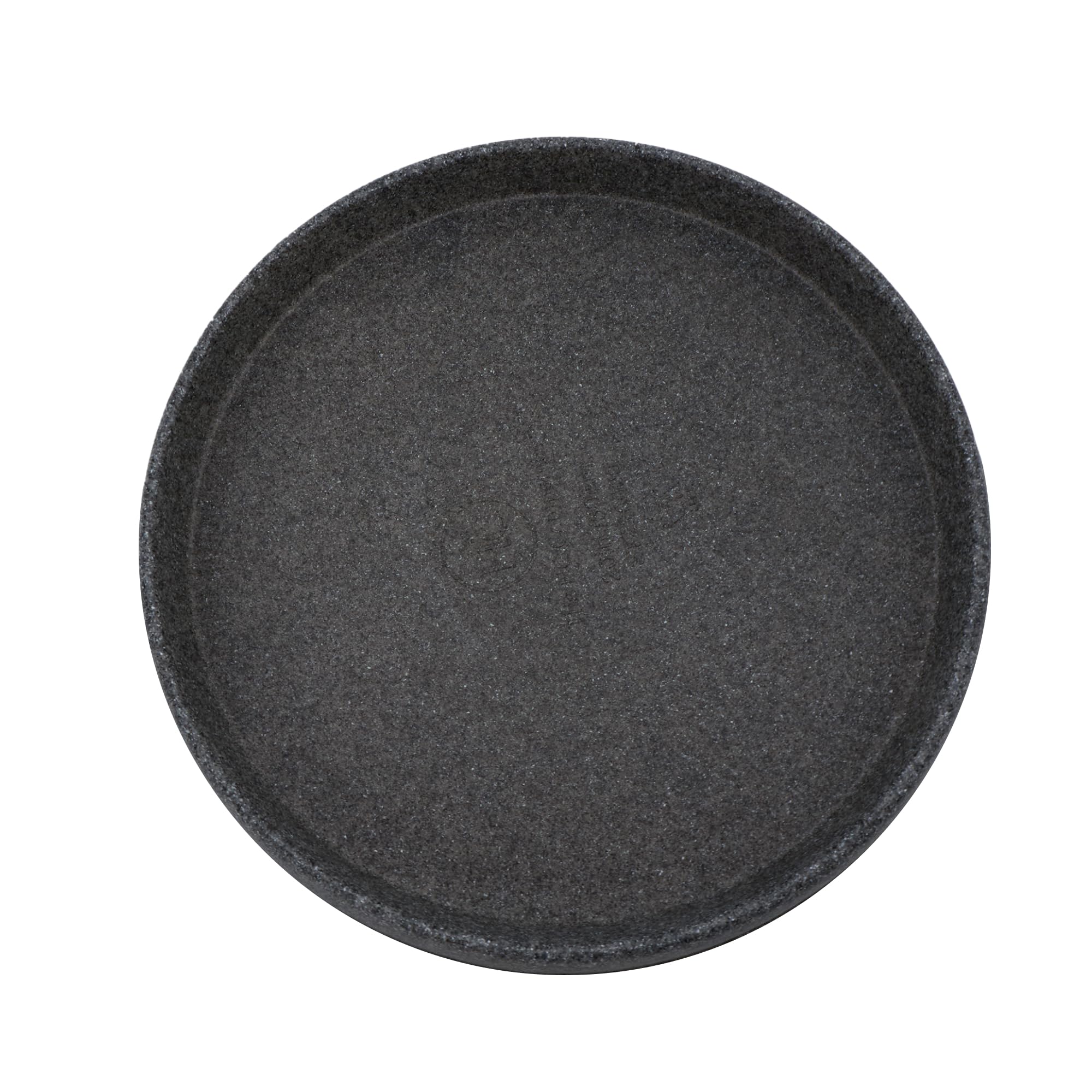 The HC Companies front view of saucer showing black granite finish and protection