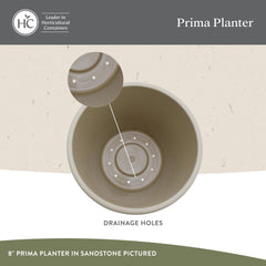 Underside view showing Prima drainage holes by The HC Companies, preventing overwatering