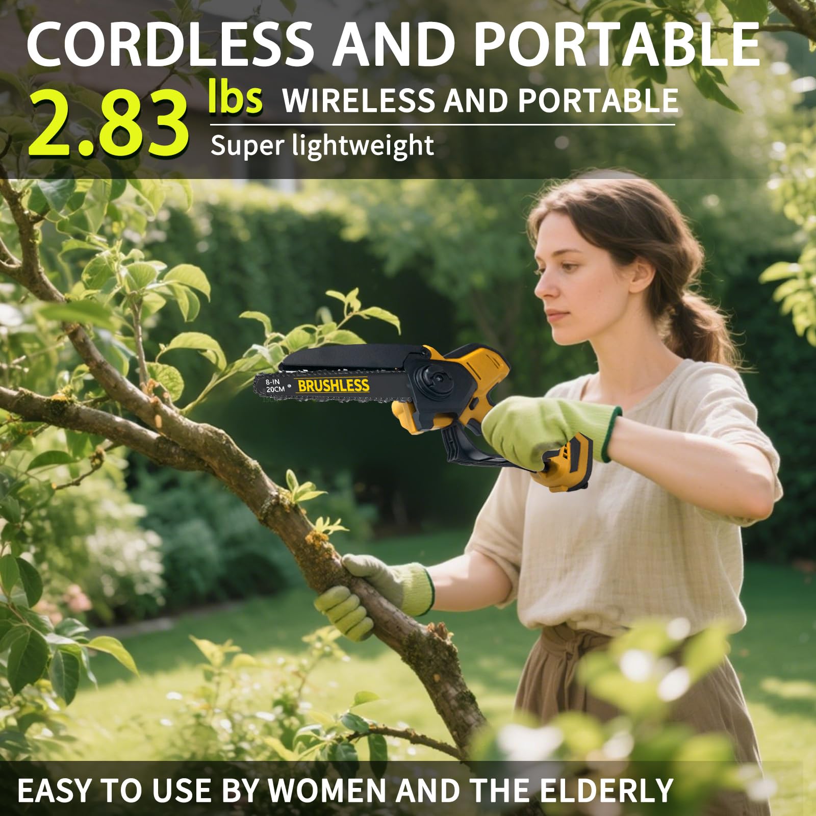 HCDHCD used in a garden pruning scene showing efficient limb trimming
