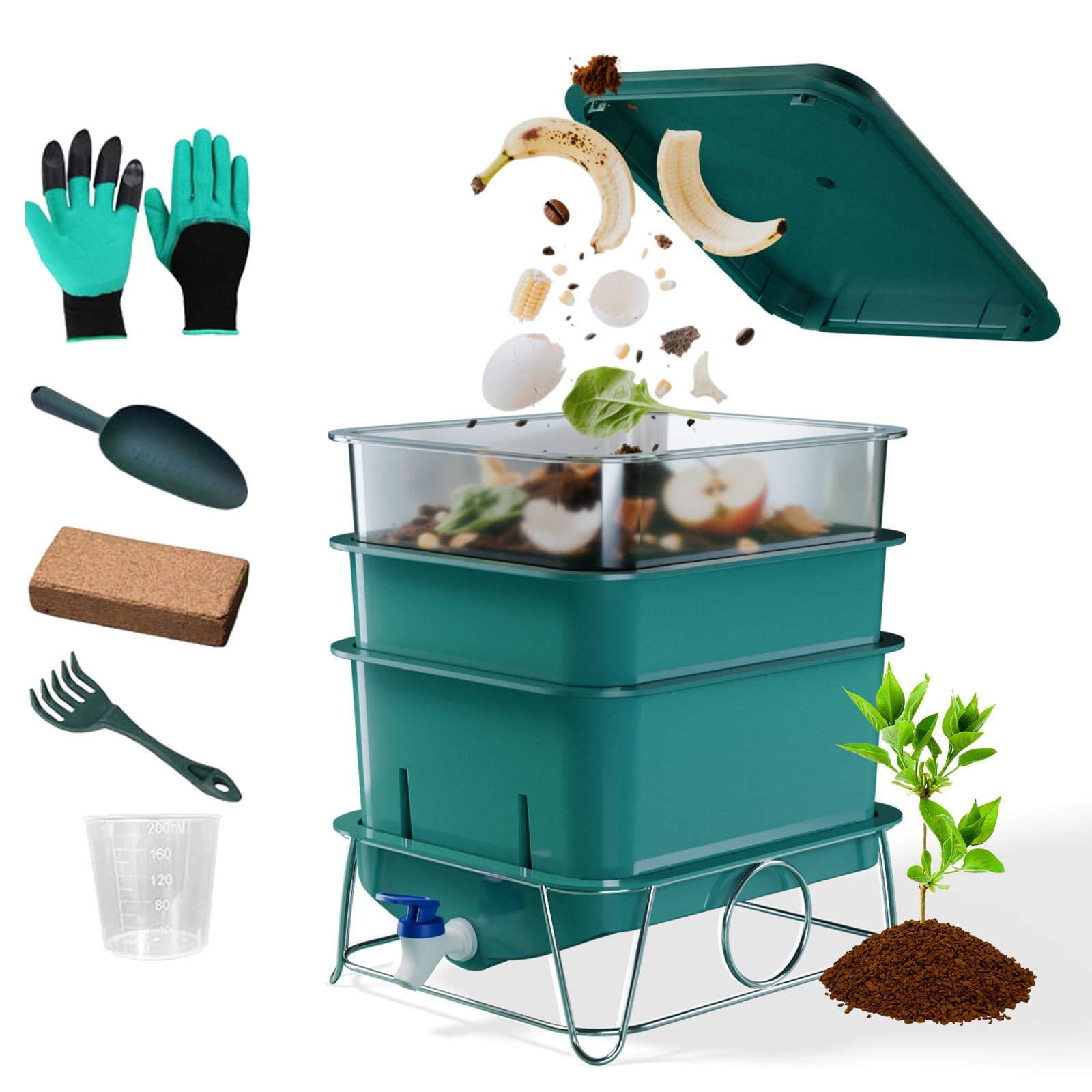 HCGADON assembled bin front view showing compact design and easy access benefit