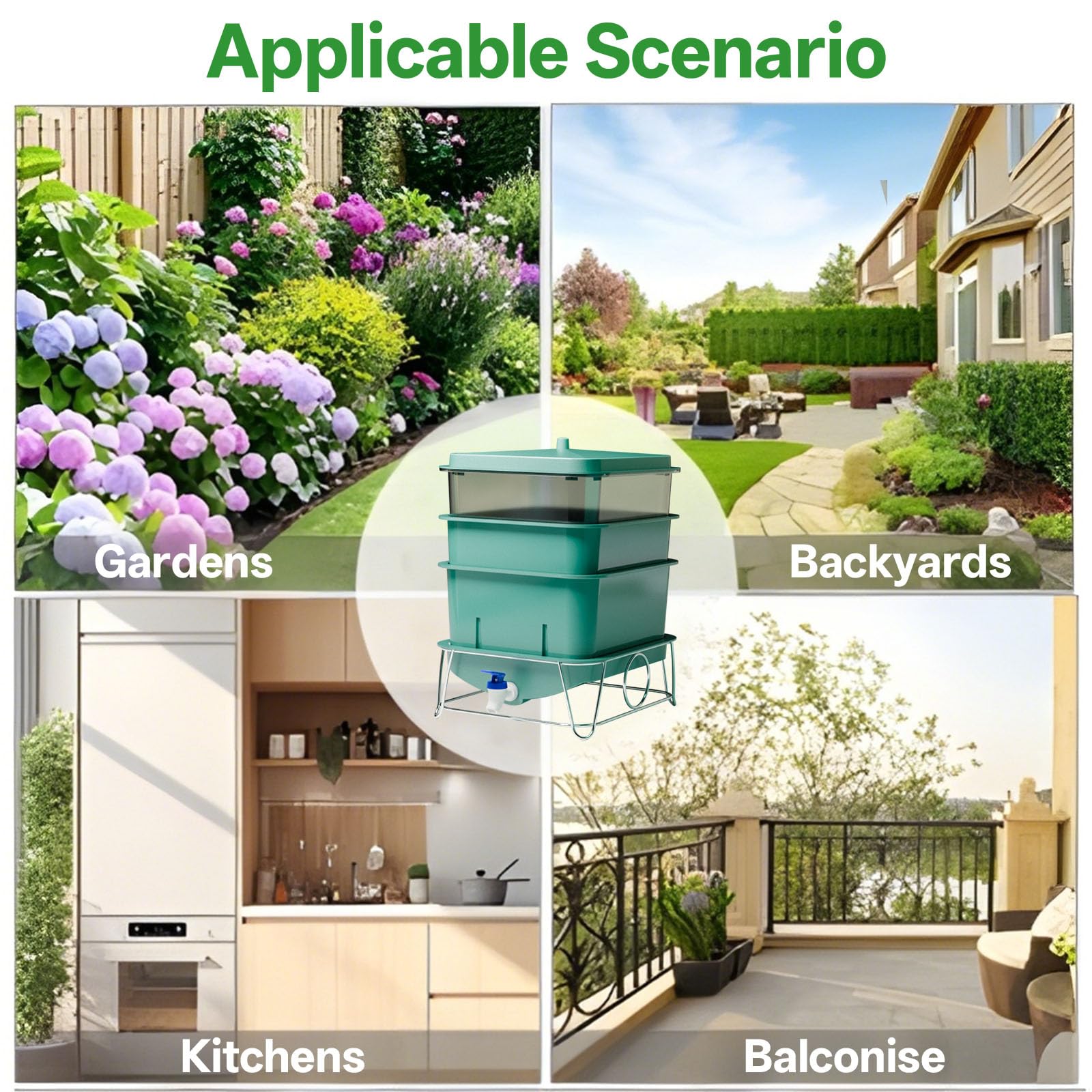 HCGADON lifestyle image on kitchen counter showing tidy waste reduction benefit