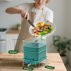 HCGADON top tray with food scraps demonstrating convenient countertop feeding