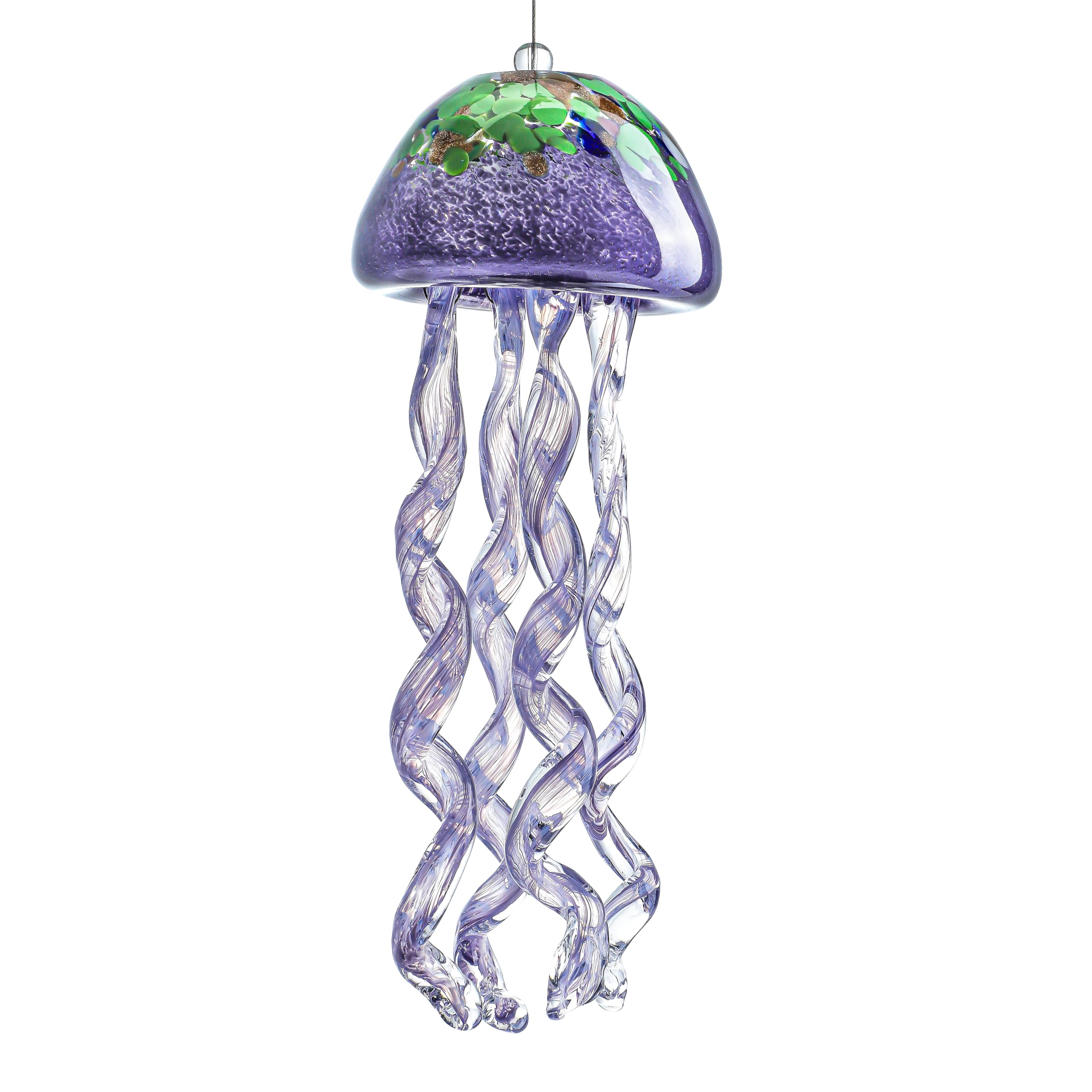 H&D HYALINE & DORA front view of purple glass jellyfish showing shape and color benefit
