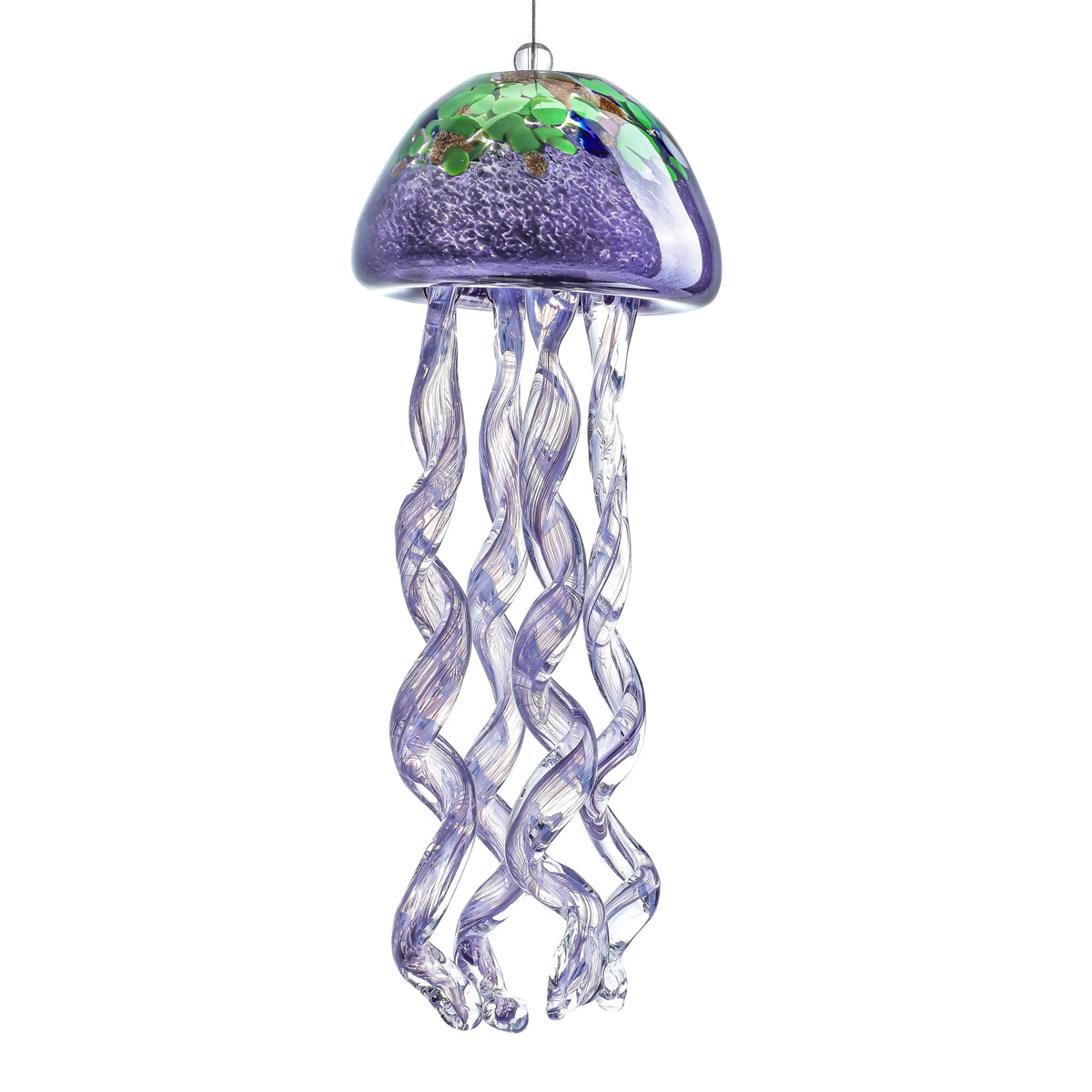 H&D HYALINE & DORA front view of purple glass jellyfish showing shape and color benefit
