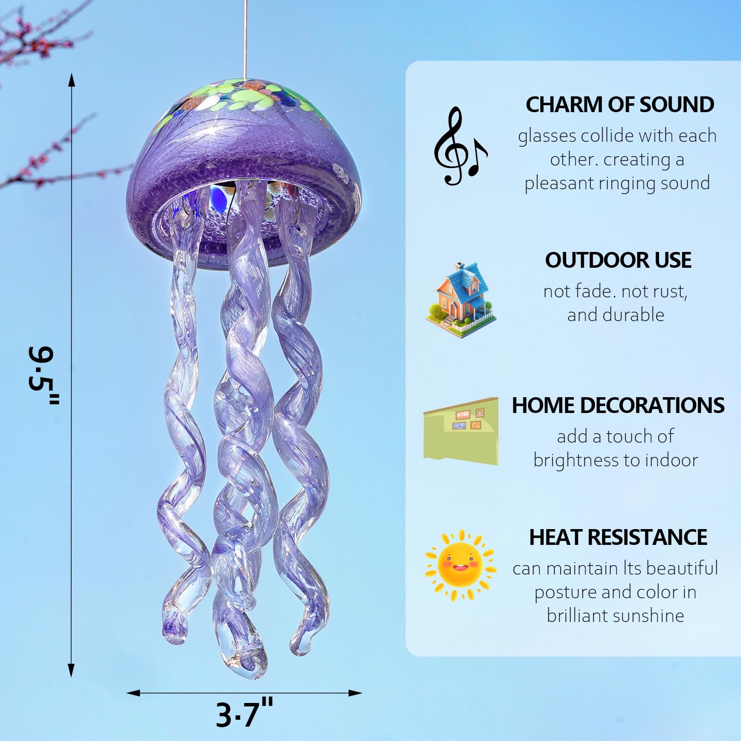 H&D HYALINE & DORA hanging on a porch creating tranquil breeze-driven sound
