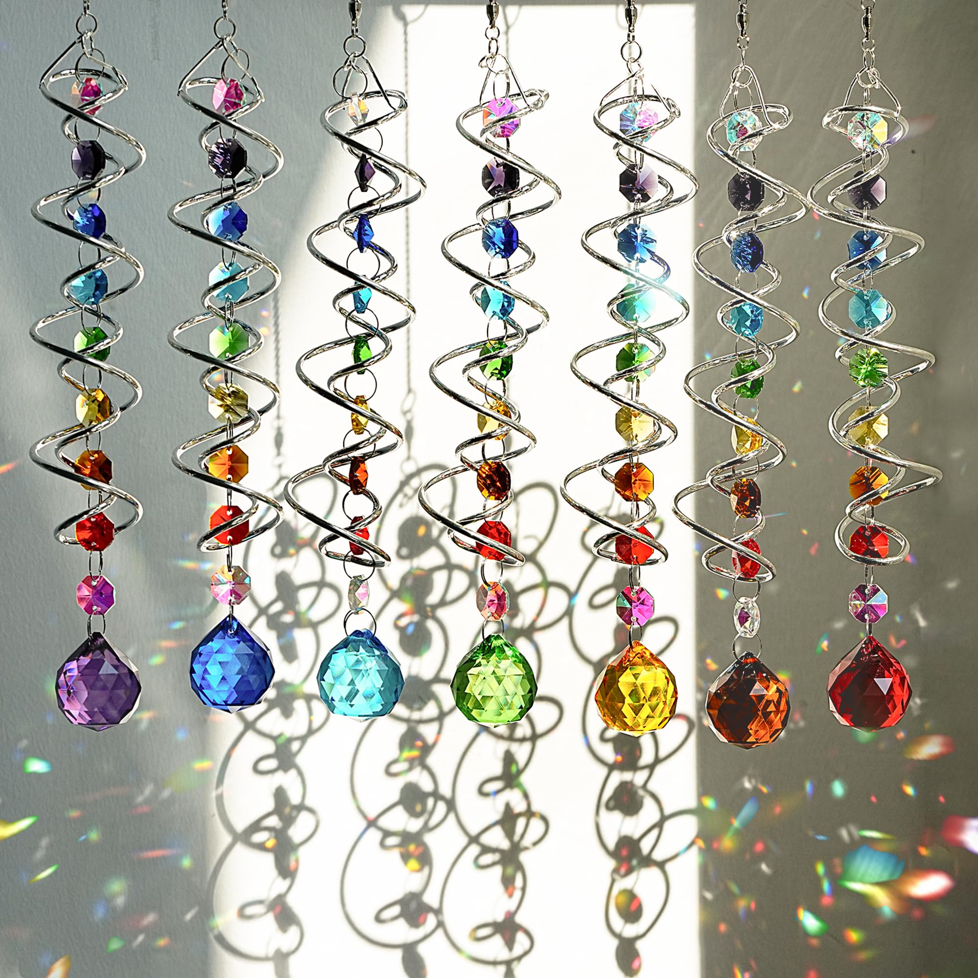 H&D HYALINE & DORA front view spiral spinner showing colorful gazing ball and finish