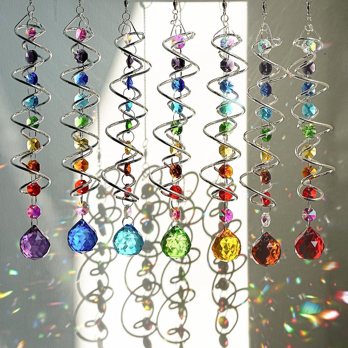 H&D HYALINE & DORA front view spiral spinner showing colorful gazing ball and finish