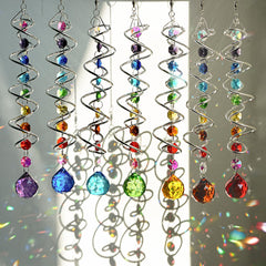H&D HYALINE & DORA front view spiral spinner showing colorful gazing ball and finish