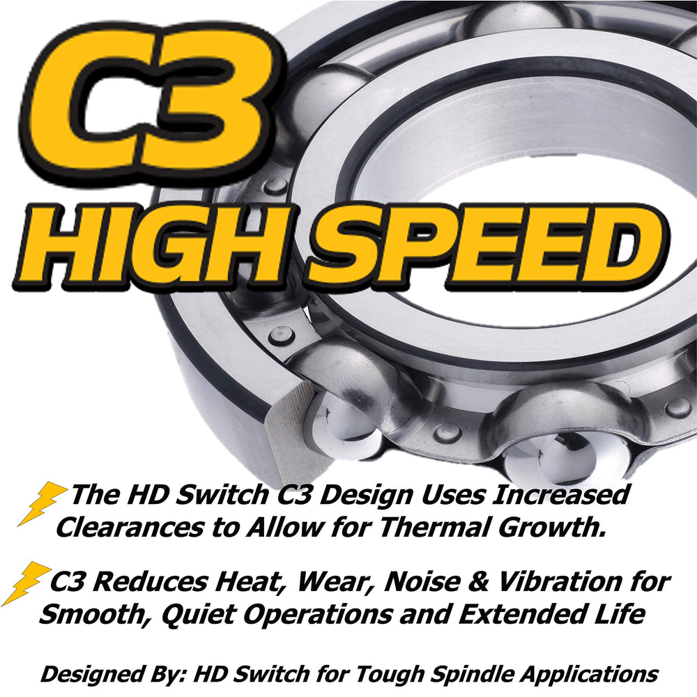 HD Switch precision bearing close-up displaying tight machining and durability