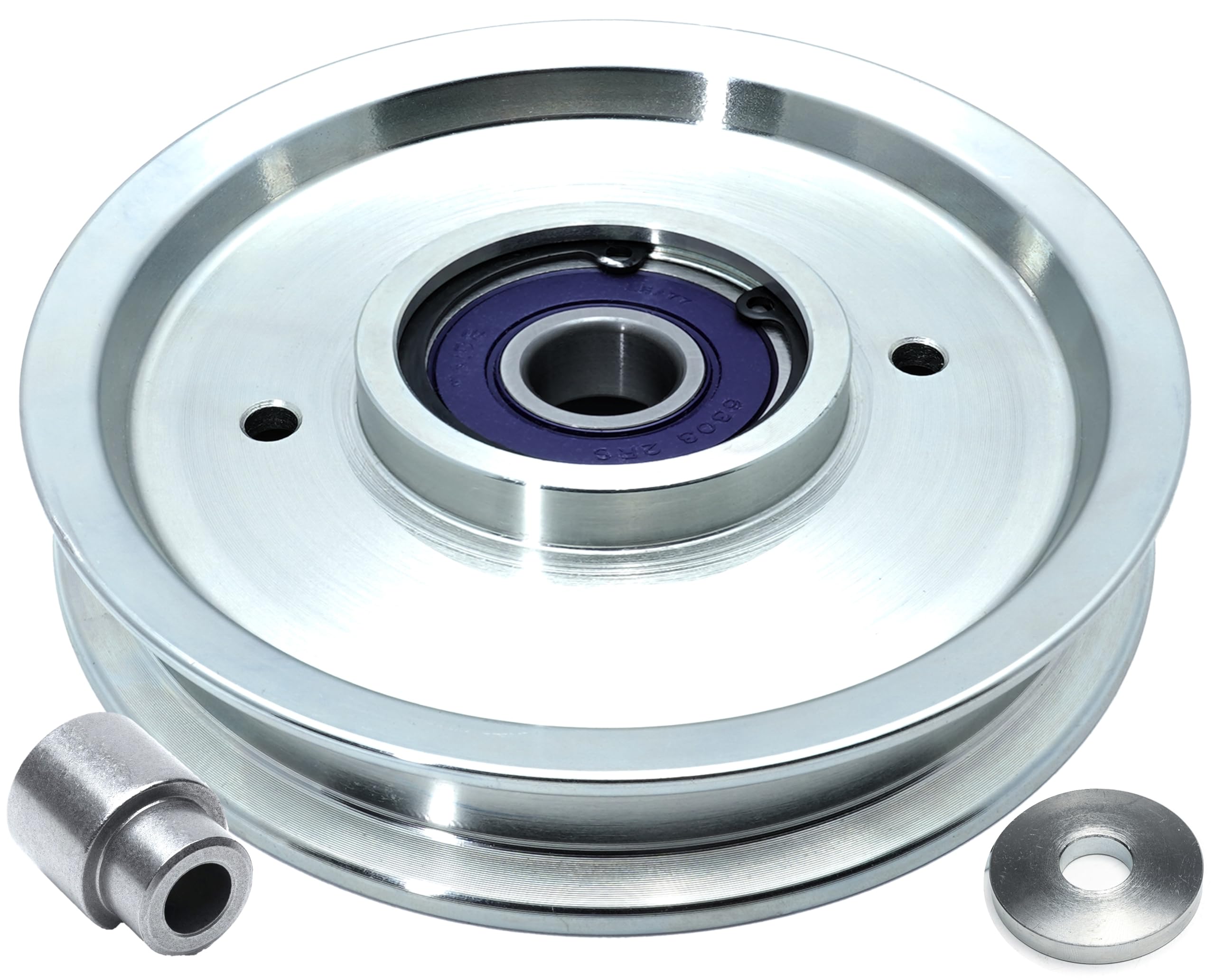 HD Switch front view of billet idler pulley showing robust shape and fit