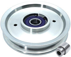 HD Switch front view of billet idler pulley showing solid construction and fitment benefit