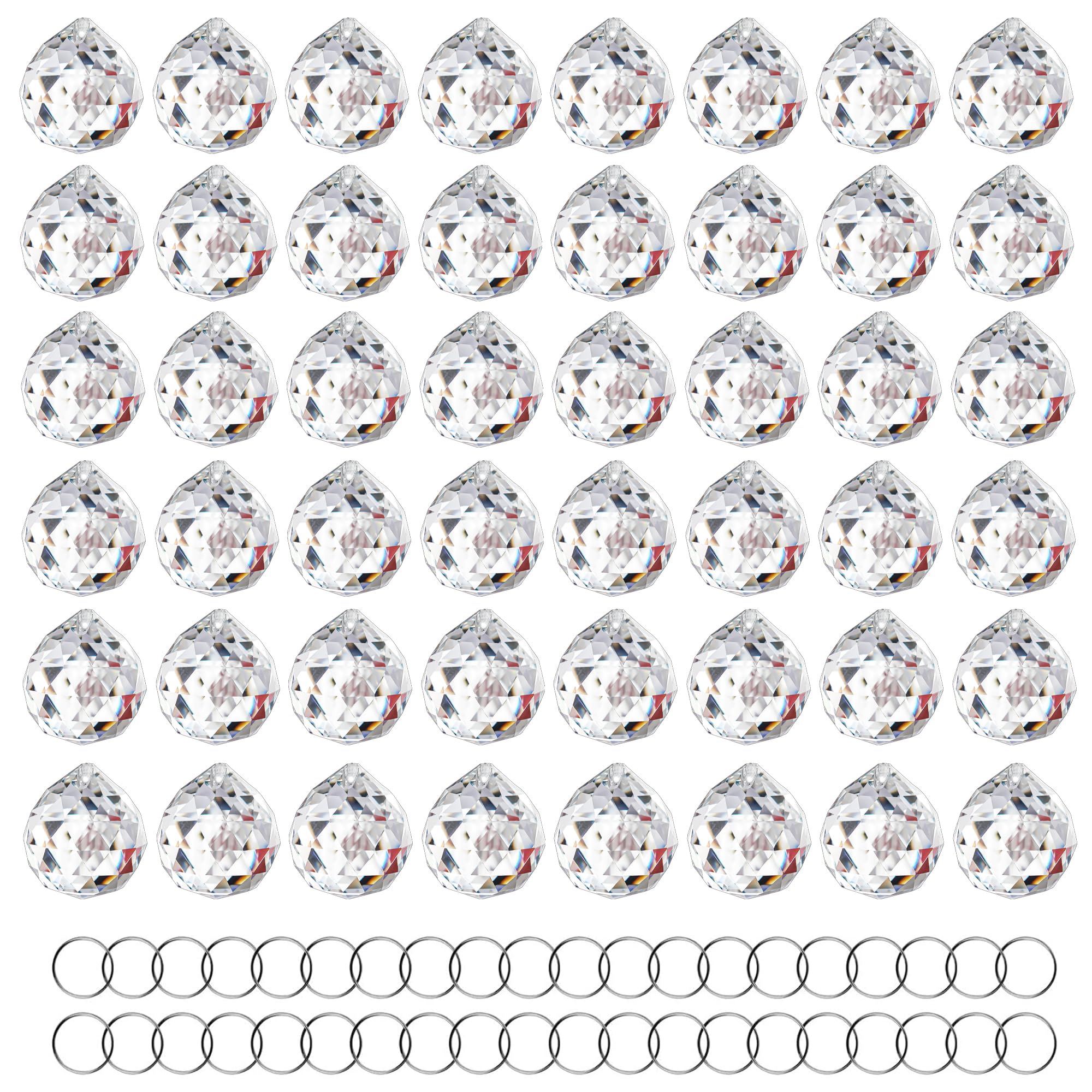 HDCRYSTALGIFTS front view of 48 prism pack showing quantity and clear finish