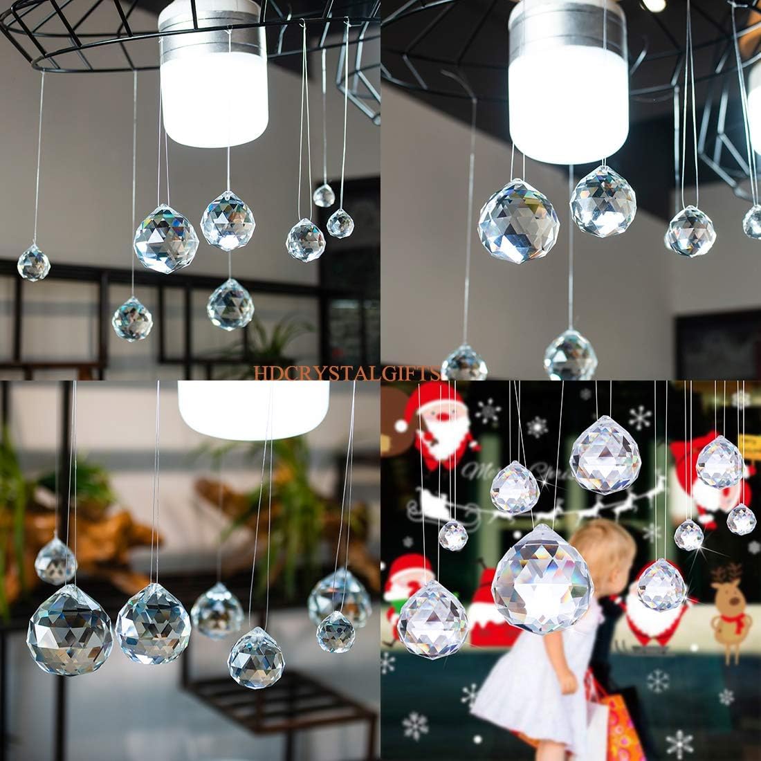 HDCRYSTALGIFTS hanging prisms used as wedding decor creating rainbow highlights