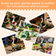 HDNICEZM goose placed in a garden showcasing outdoor charm and durability