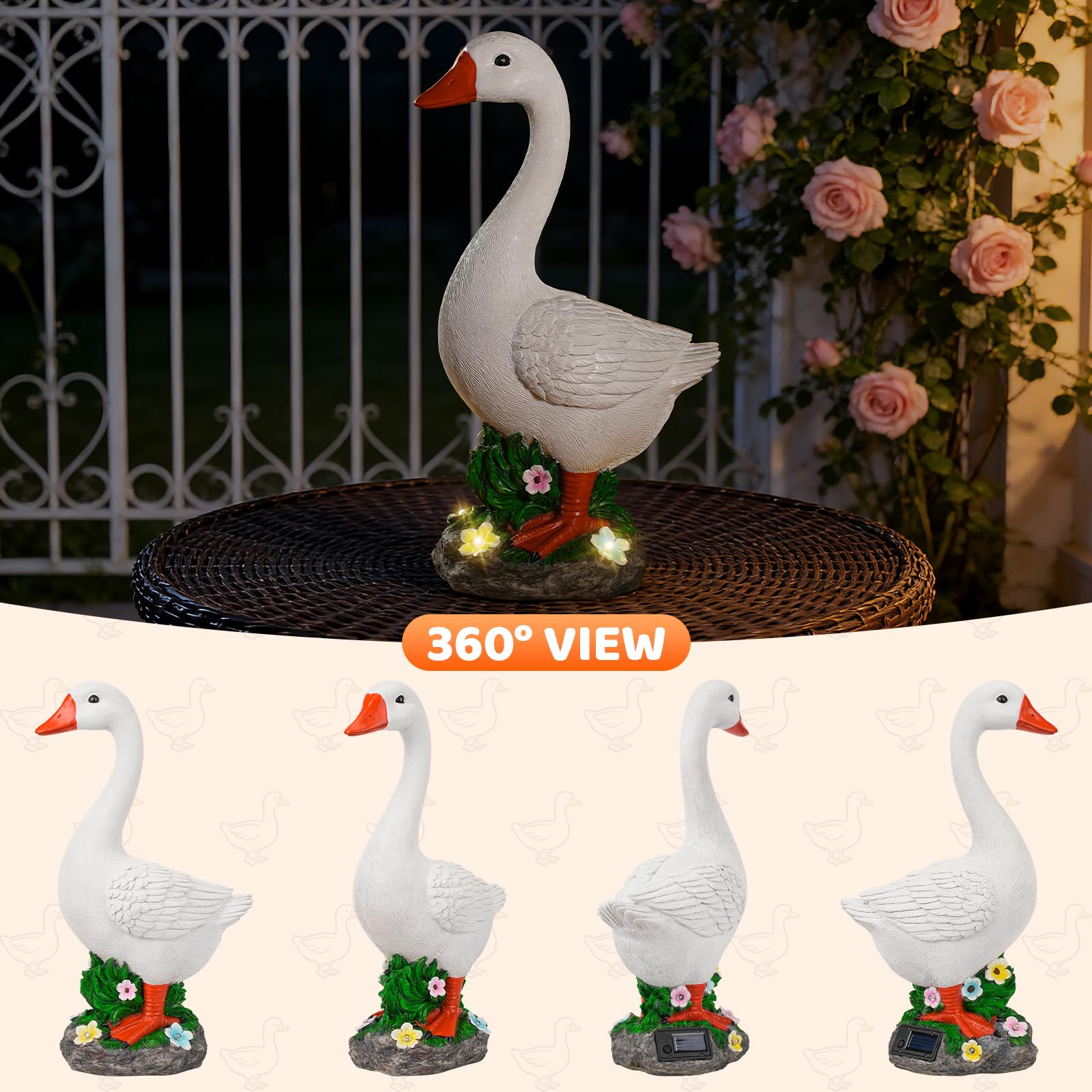 HDNICEZM goose next to a doorstep showing 20-inch scale and fit